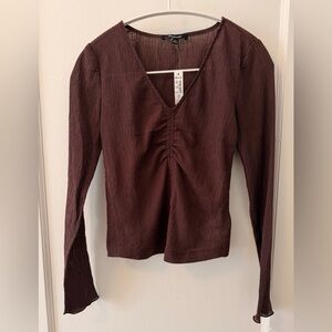 Madewell Dark Brown Long Sleeve Top